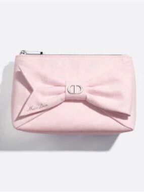 Dior Light Pink Bow Cosmetic Pouch NWT
